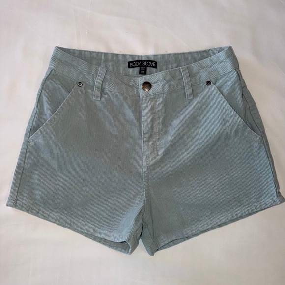 Body Glove Pants - Beach Coastal Retro-style Aqua Waled Cotton Corduroy High-waist Shorts Size 3/26